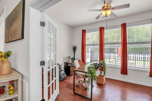 128 Colvin Dr, Okatie, SC 29909 - office area with plenty of natural light and hardwood / wood-style flooring