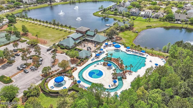 128 Colvin Dr, Okatie, SC 29909 - aerial view with a residential view and a water view