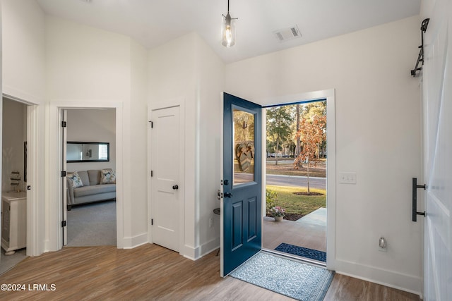 entrance foyer with hardwood / wood-style flooring