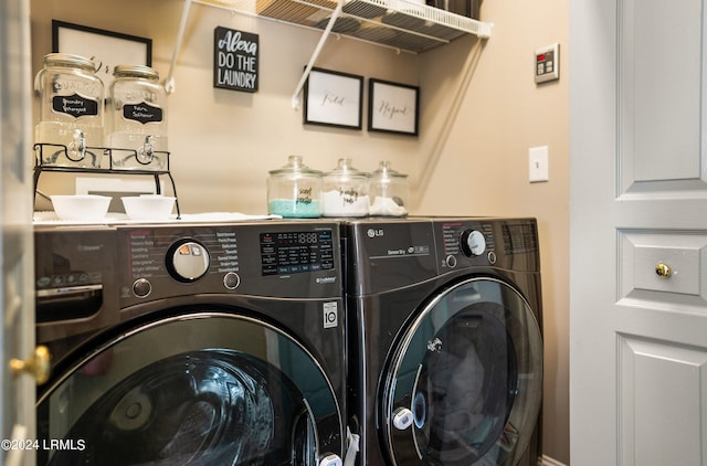 washroom with separate washer and dryer