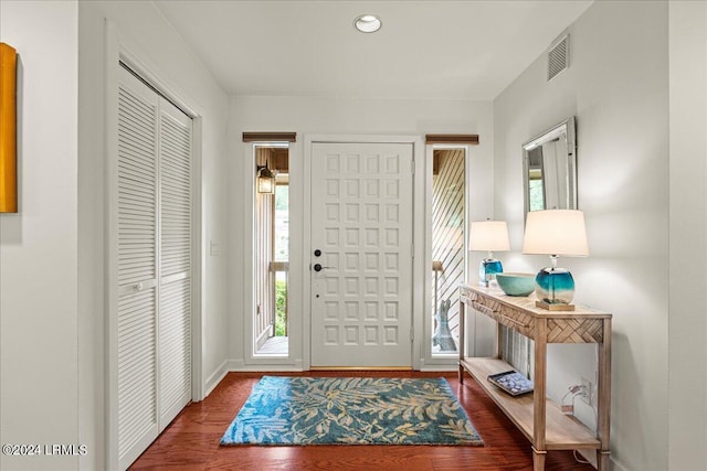 entryway featuring dark hardwood / wood-style floors