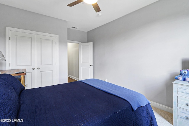 296 Hulston Landing Rd, Bluffton, SC 29909 - carpeted bedroom with a closet and a ceiling fan