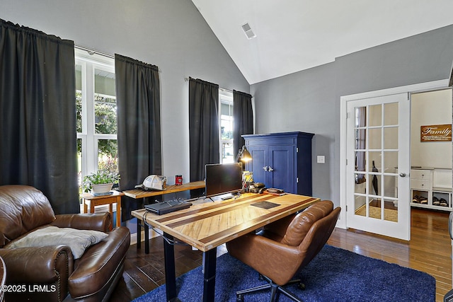 296 Hulston Landing Rd, Bluffton, SC 29909 - office with wood-type flooring and high vaulted ceiling