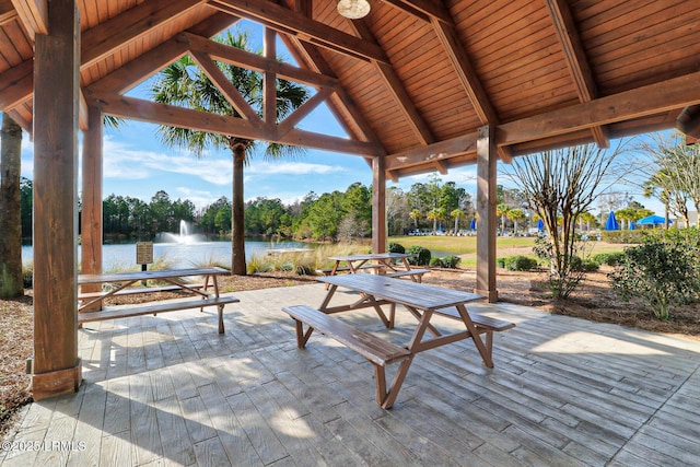 296 Hulston Landing Rd, Bluffton, SC 29909 - view of patio / terrace featuring a water view and a gazebo