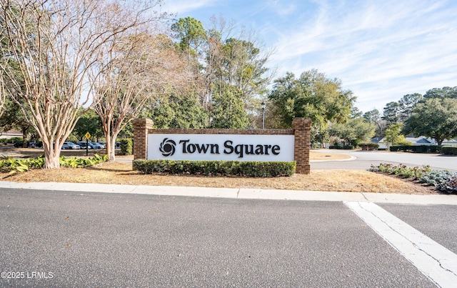 view of community sign