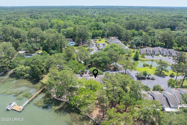 4 Marsh Harbor Dr Unit D, Beaufort, SC 29907 - view of property location with a heavily wooded area and a large body of water
