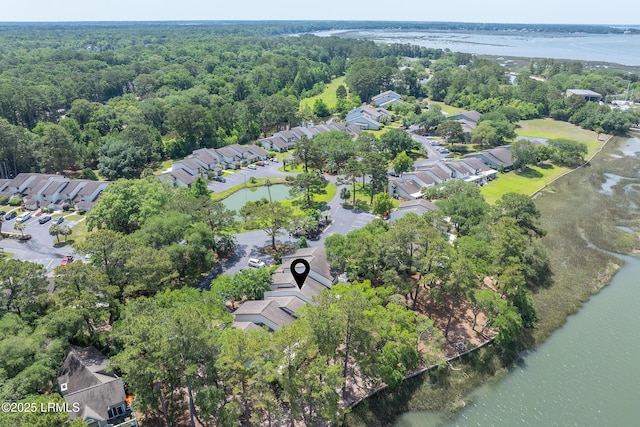 4 Marsh Harbor Dr Unit D, Beaufort, SC 29907 - view of property location featuring nearby suburban area, a nearby body of water, and a heavily wooded area