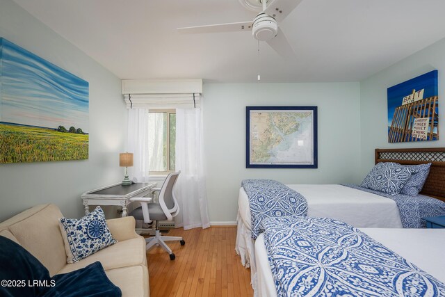 4 Marsh Harbor Dr Unit D, Beaufort, SC 29907 - bedroom featuring light wood-style floors, ceiling fan, and baseboards