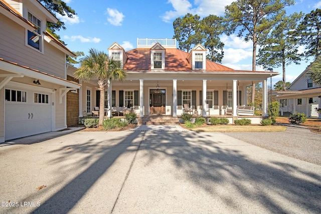 view of front of property with covered porch