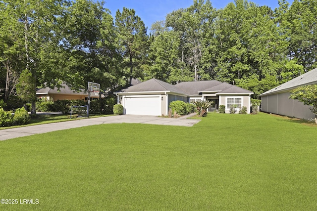5 Canebrake Ln, Bluffton, SC 29910 - view of front facade featuring concrete driveway, a front yard, and an attached garage