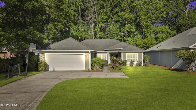 5 Canebrake Ln, Bluffton, SC 29910 - view of front facade with a front yard, an attached garage, and concrete driveway