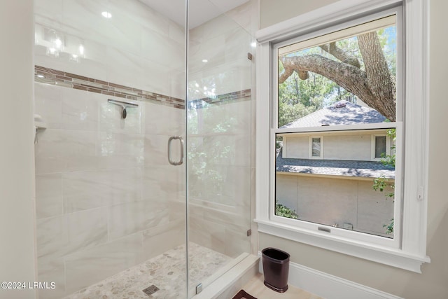 bathroom with walk in shower