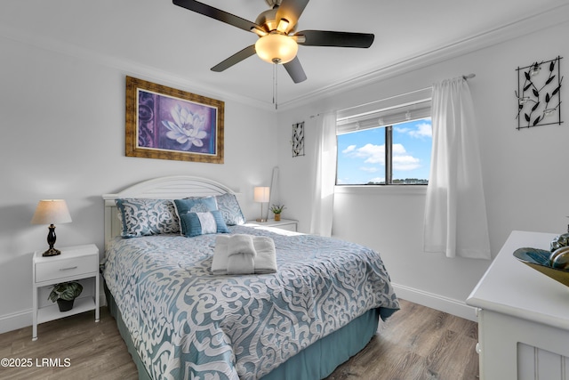 663 William Hilton Pkwy # 2309, Hilton Head Island, SC 29928 - bedroom with a ceiling fan, wood finished floors, and baseboards