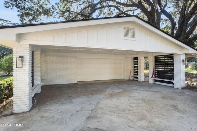 garage featuring a detached garage