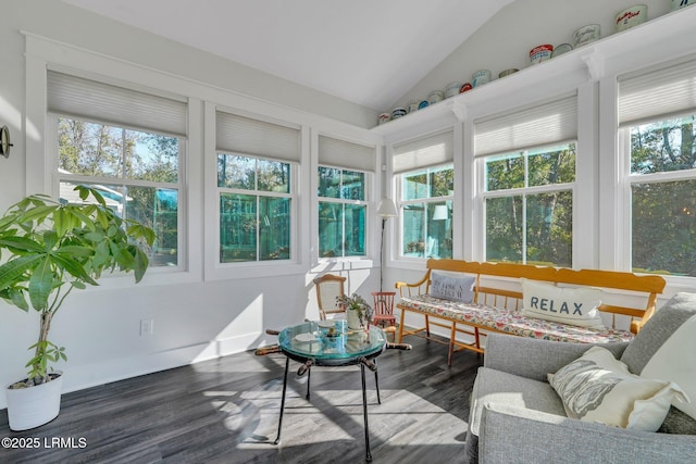 sunroom / solarium with lofted ceiling