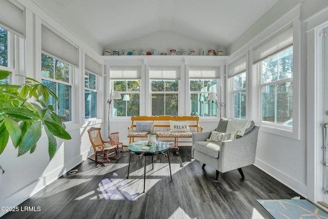 sunroom / solarium with lofted ceiling