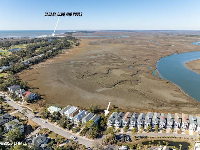 864 Bonito Dr, Fripp Island, SC 29920 - bird's eye view with a residential view and a water view
