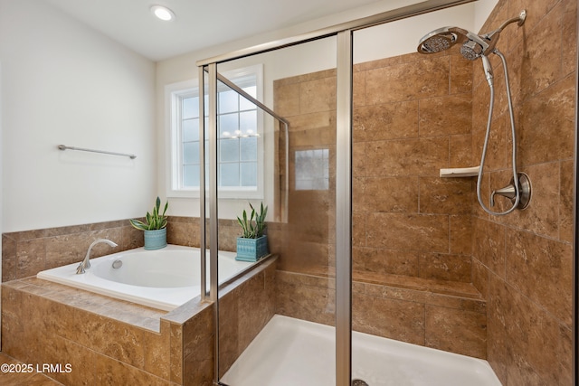 36 Independence Pl, Bluffton, SC 29910 - full bathroom with a stall shower, a garden tub, and recessed lighting