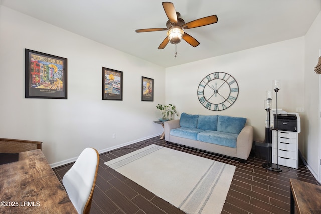 36 Independence Pl, Bluffton, SC 29910 - living area featuring wood tiled floors and a ceiling fan