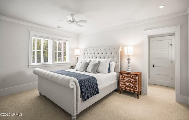 575 Distant Island Dr, Beaufort, SC 29907 - bedroom featuring light colored carpet, ceiling fan, and recessed lighting