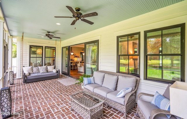 575 Distant Island Dr, Beaufort, SC 29907 - sunroom with an outdoor living space, healthy amount of natural light, and ceiling fan