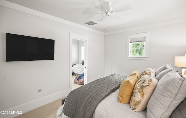 575 Distant Island Dr, Beaufort, SC 29907 - bedroom featuring carpet, ornamental molding, and a ceiling fan