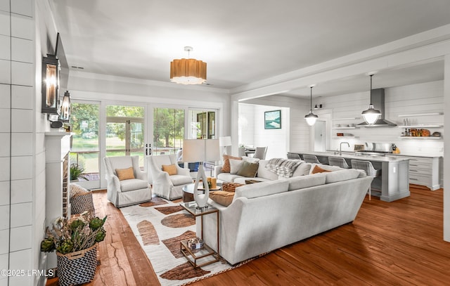 575 Distant Island Dr, Beaufort, SC 29907 - living room featuring wood finished floors and french doors