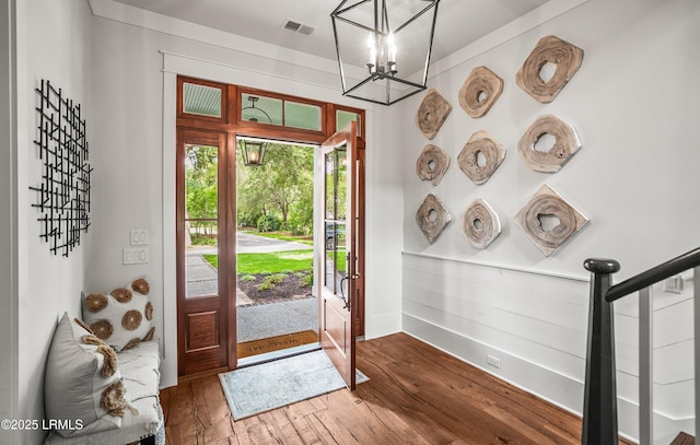 575 Distant Island Dr, Beaufort, SC 29907 - entryway featuring a chandelier and hardwood / wood-style flooring