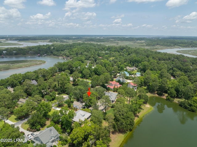 575 Distant Island Dr, Beaufort, SC 29907 - view of property location featuring a nearby body of water and a heavily wooded area
