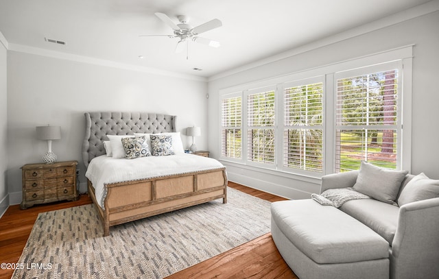 575 Distant Island Dr, Beaufort, SC 29907 - bedroom featuring ornamental molding, wood finished floors, and ceiling fan