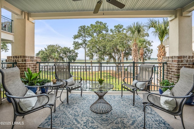 15 Sunset Blvd Unit 1201, Beaufort, SC 29907 - patio / terrace with ceiling fan and a water view