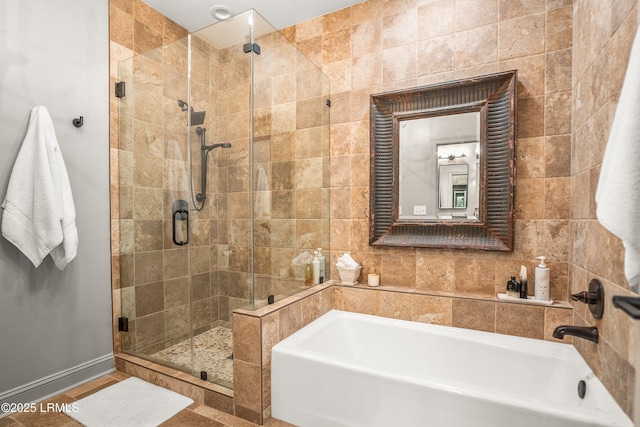15 Sunset Blvd Unit 1201, Beaufort, SC 29907 - full bath with a shower stall, a bath, and tile walls