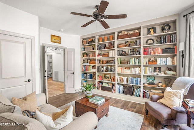 15 Sunset Blvd Unit 1201, Beaufort, SC 29907 - sitting room featuring ceiling fan and wood finished floors