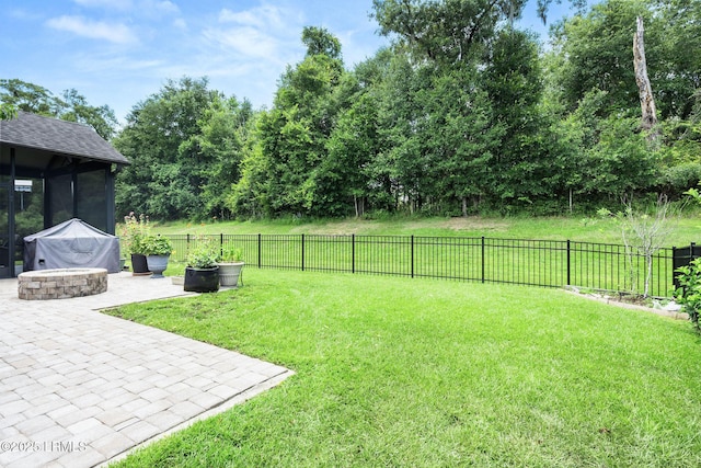 21 Heathrow Ave, Bluffton, SC 29910 - fenced backyard with a patio area and a sunroom