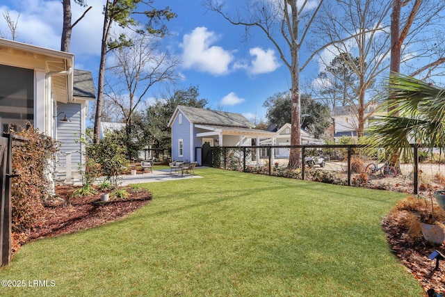 view of yard with a patio area