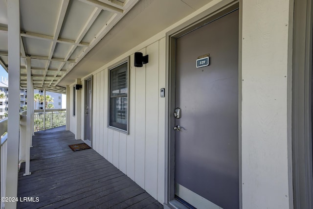 view of doorway to property