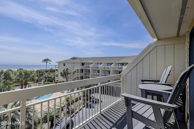 balcony with a water view