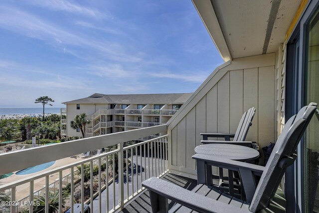 balcony with a water view