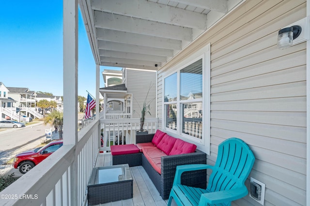 balcony featuring an outdoor living space