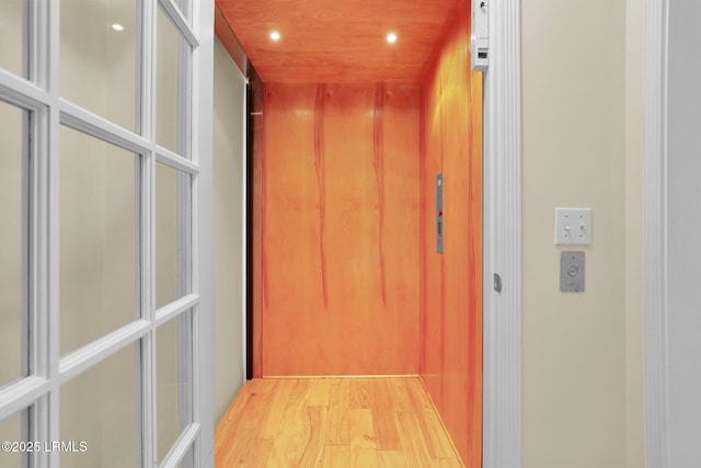 1812 Dolphin Row Dr, Beaufort, SC 29906 - hallway featuring elevator, recessed lighting, and wood finished floors