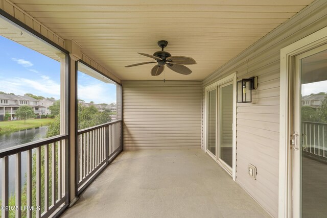 269 Ceasar Pl, Hilton Head Island, SC 29926 - balcony featuring ceiling fan and a water view