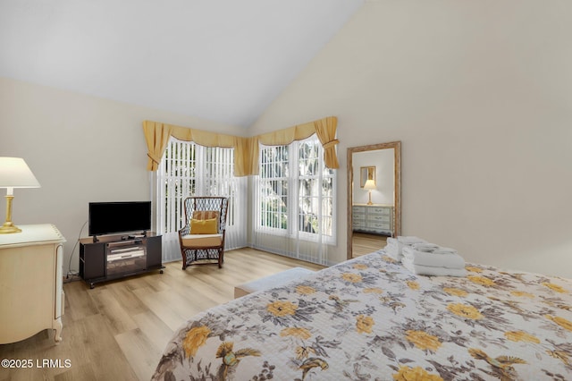 70 Shipyard Dr Unit 166, Hilton Head Island, SC 29928 - bedroom featuring wood finished floors and high vaulted ceiling