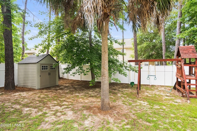 106 Winyah Way, Beaufort, SC 29906 - fenced backyard featuring a playground