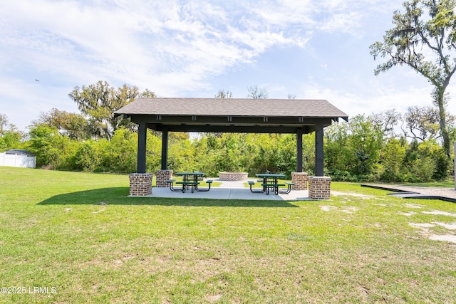 106 Winyah Way, Beaufort, SC 29906 - view of green lawn featuring a gazebo and a patio area