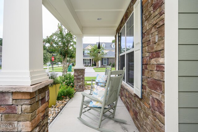 view of patio / terrace featuring covered porch