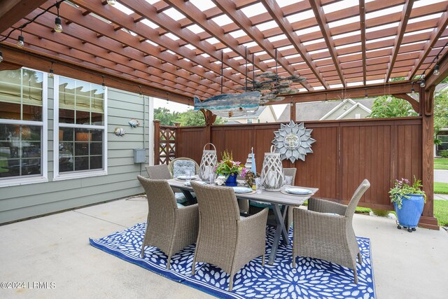 view of patio with a pergola