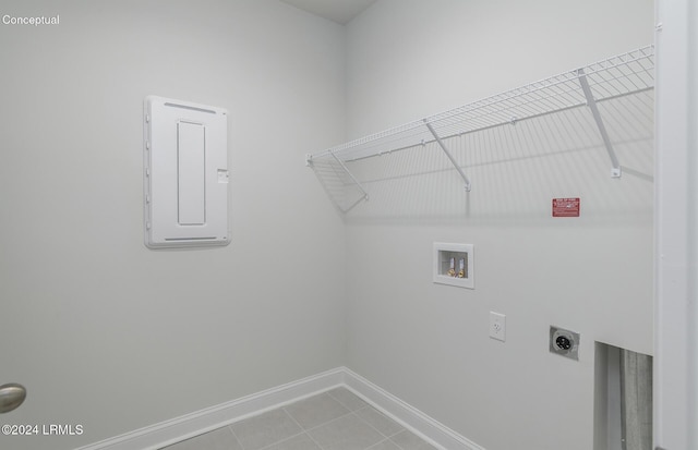 laundry room featuring tile patterned floors, washer hookup, and hookup for an electric dryer