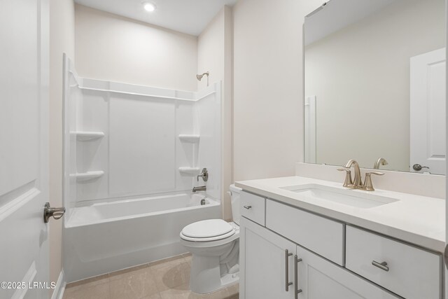 bathroom with vanity, an enclosed shower, and tile patterned floors