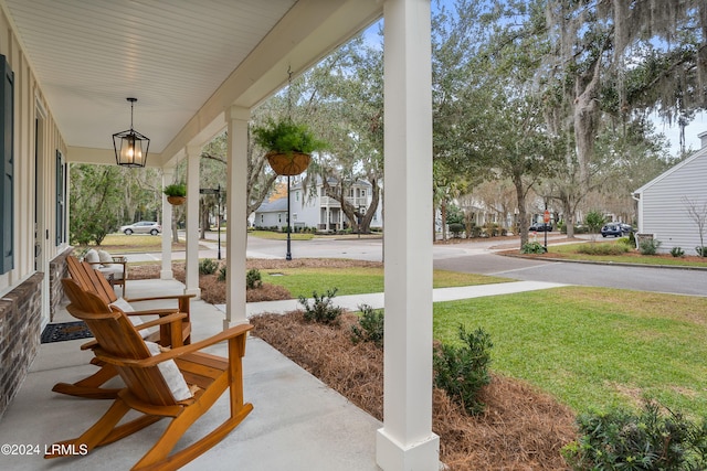 view of patio featuring covered porch