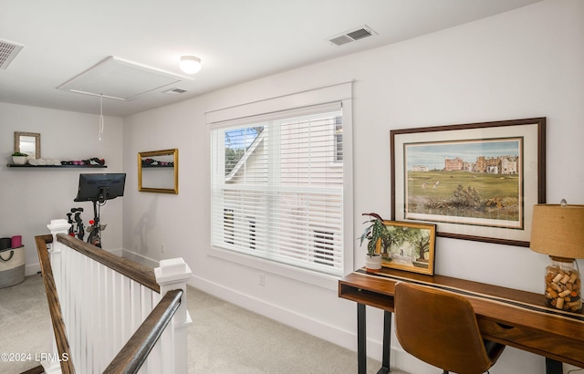 view of carpeted office